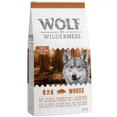 hrana uscata pentru caini Wolf of Wilderness Adult Oak Woods - Mistreț 12 kg