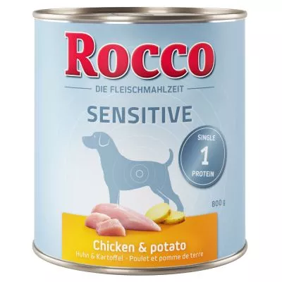 rocco sensitive conserva 800g hrana pentru golden retriever